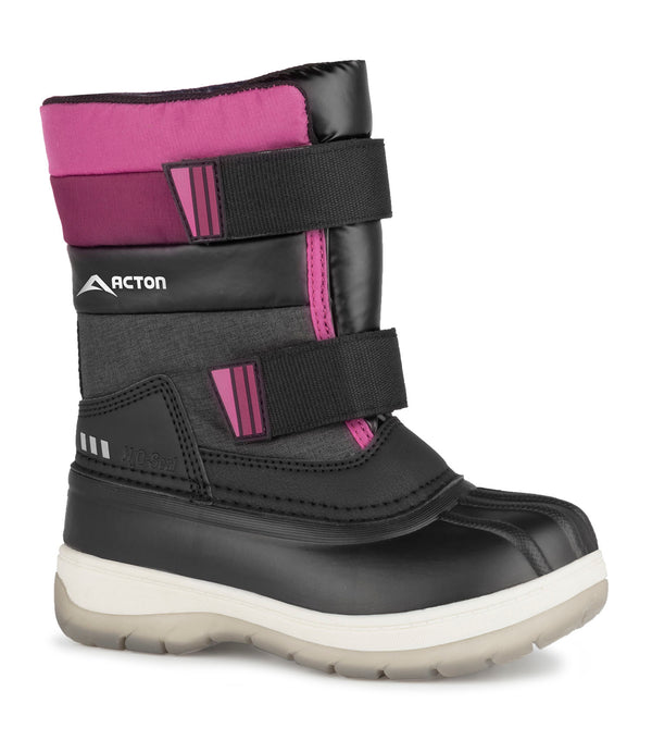 Bubblegum, Black & Pink | Kids Winter Boots with Removable Felt