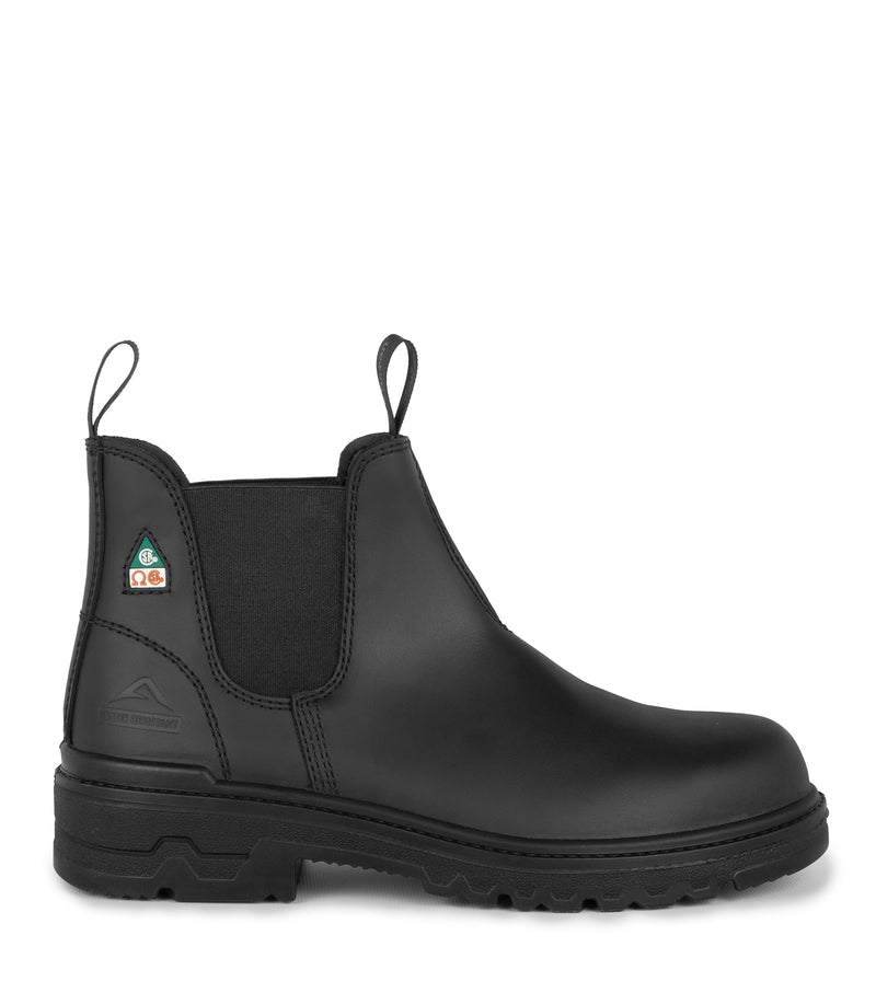 Profile, Black | 6" Slip On Leather Work Boots 