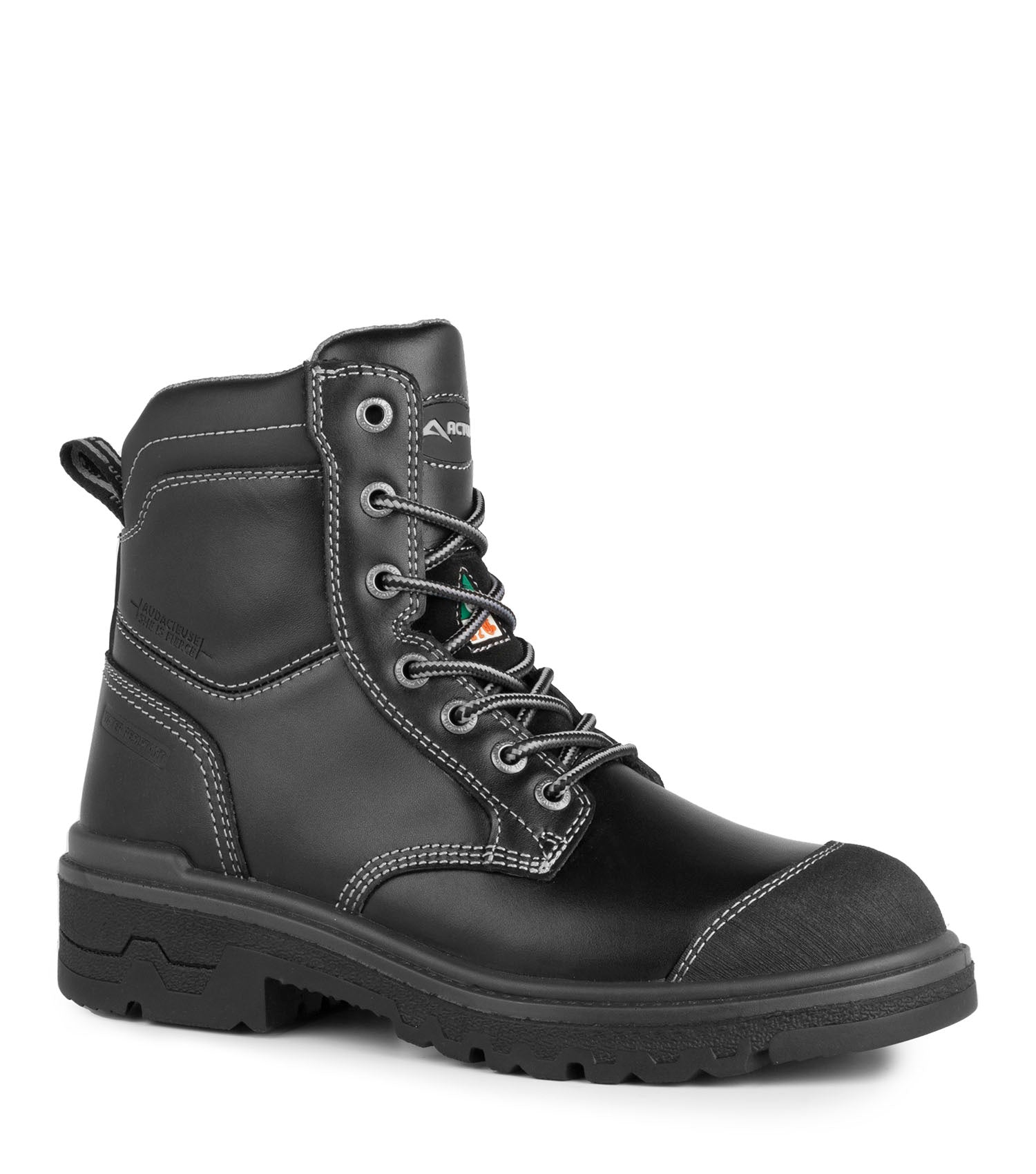 Fierce, Black 8'' Women's Leather Work Boots