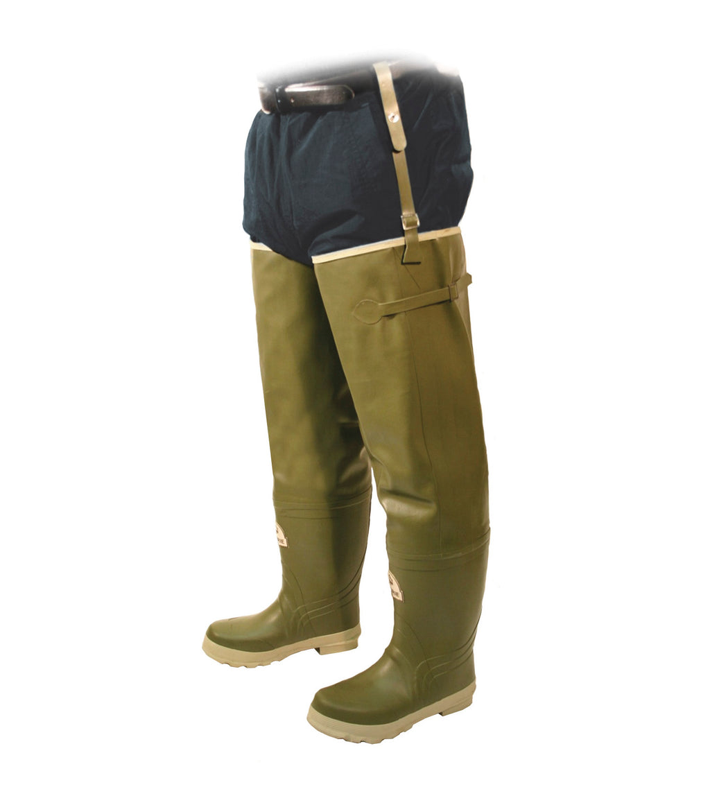Prairie Hip, Green 33'' Insulated Rubber Wader Boots