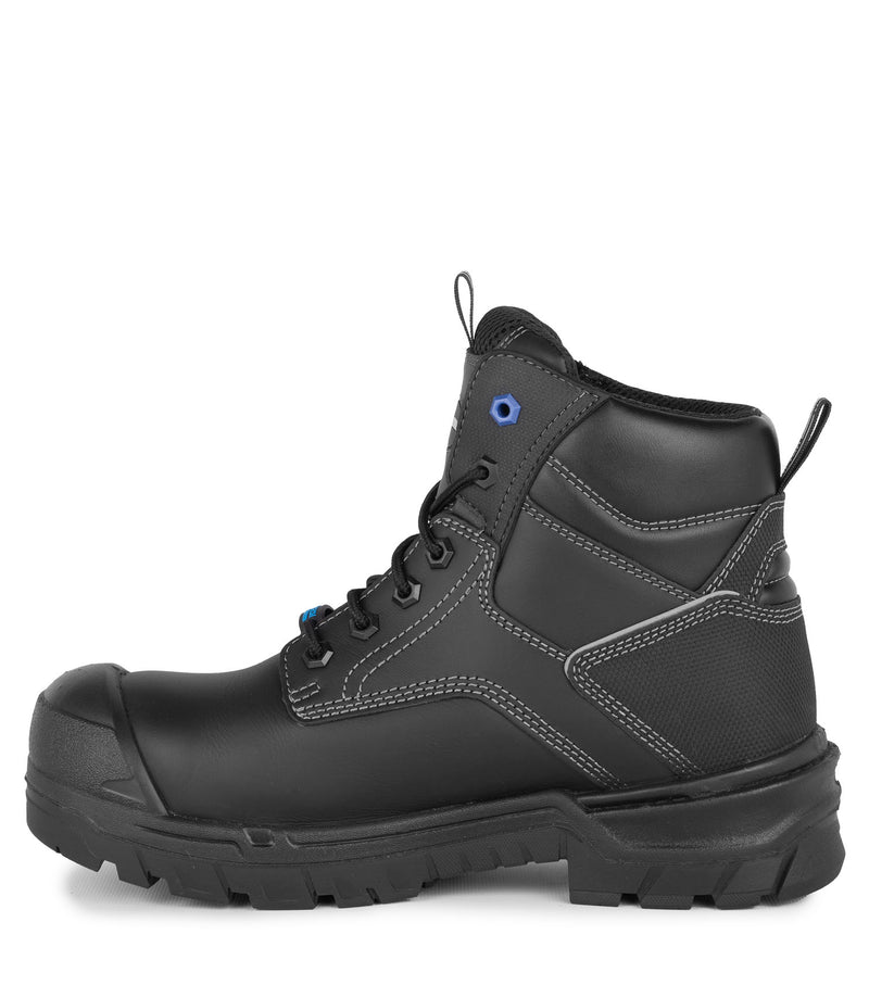 Dozer, Black | 6'' Leather Work Boots | Flexible Internal Metguard 