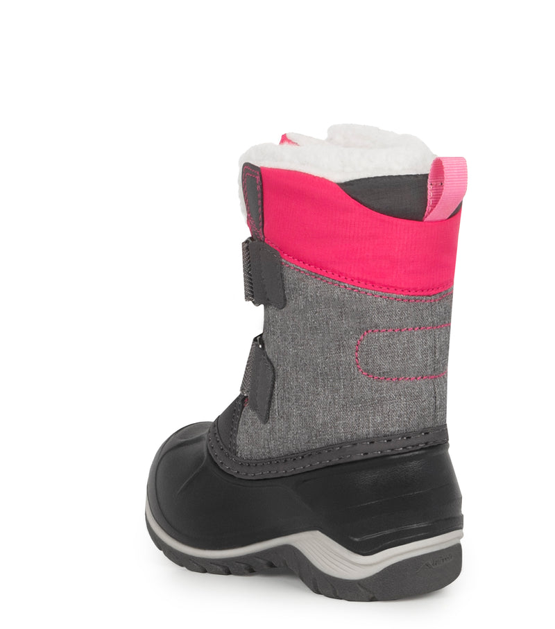 Kiddy, Rose et gris | Bottes d'hiver pour enfants avec feutre amovible