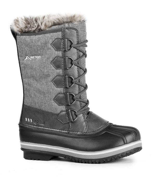 Corinne, Grey | 12'' Women's Winter Boots | Removable Felt