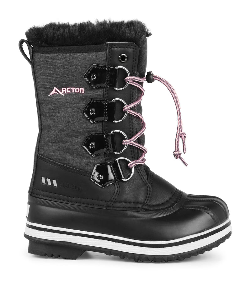 Cortina, Black | Kids Winter Boots with Removable Felt