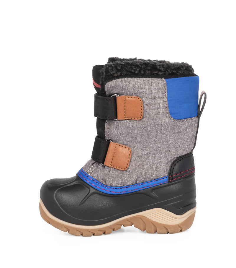 Funky, Grey & Blue | Kids Winter Boots with Removable Felt