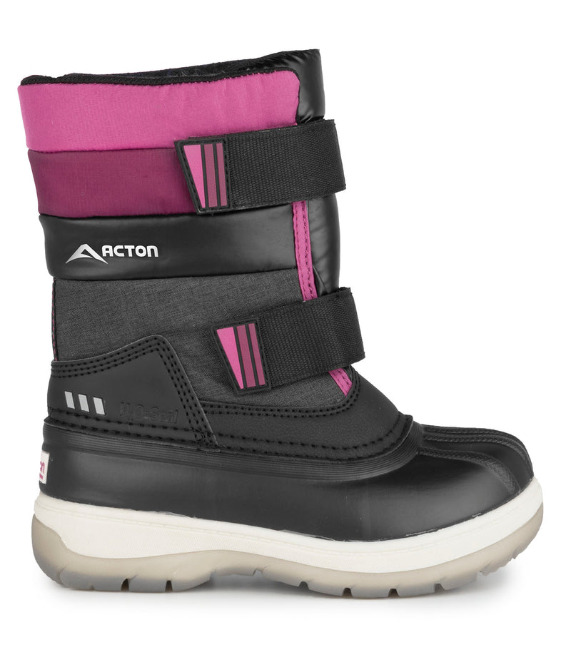 Bubblegum, Black & Pink | Kids Winter Boots with Removable Felt