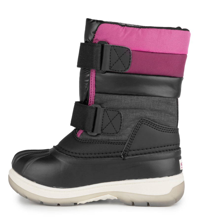 Bubblegum, Black & Pink | Kids Winter Boots with Removable Felt