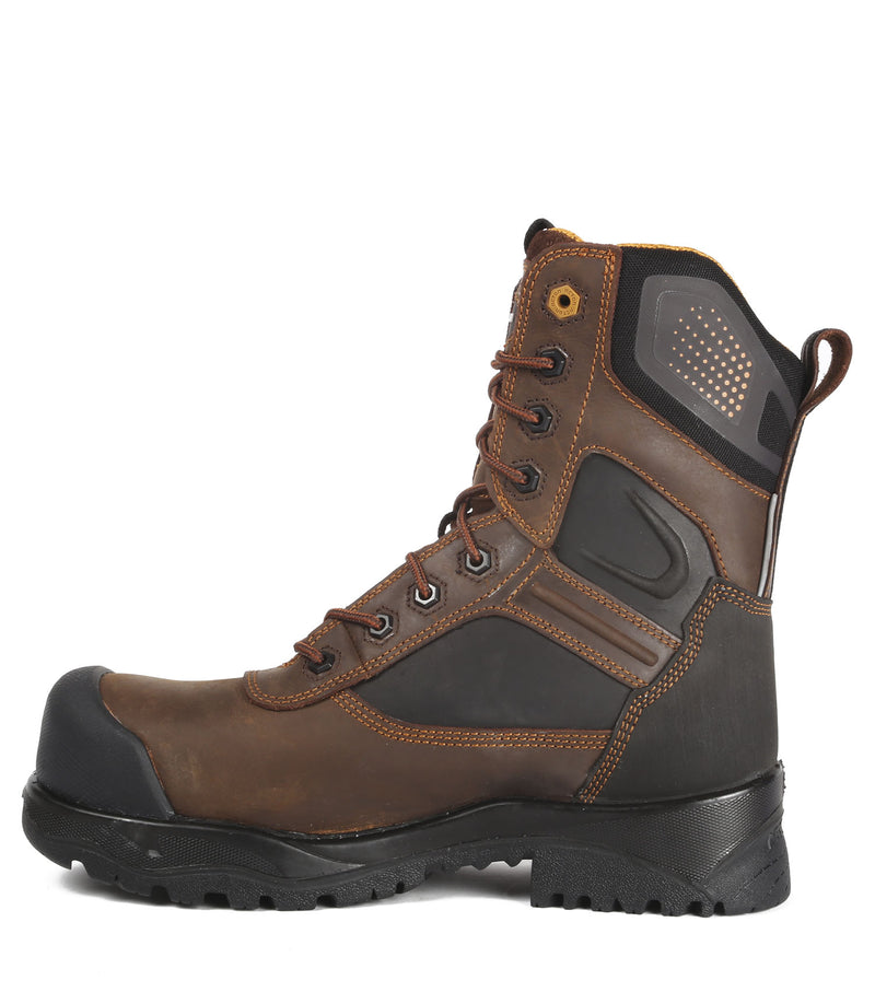 Thor, Brown | 8" Leather Work Boots | 4 Grip Slip Resisting Outsole