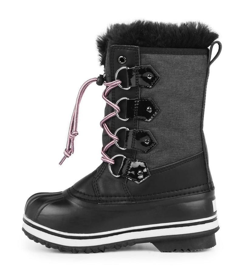 Cortina, Black | Kids Winter Boots with Removable Felt