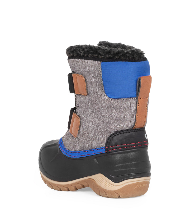 Funky, Grey & Blue | Kids Winter Boots with Removable Felt