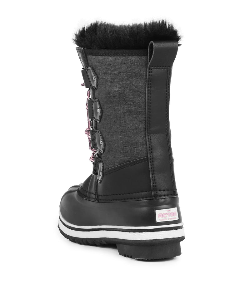 Cortina, Black | Kids Winter Boots with Removable Felt