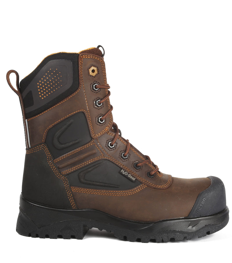 Thor, Brown | 8" Leather Work Boots | 4 Grip Slip Resisting Outsole