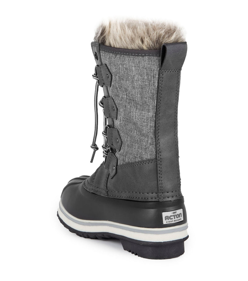 Cortina, Grey | Kids Winter Boots with Removable Felt