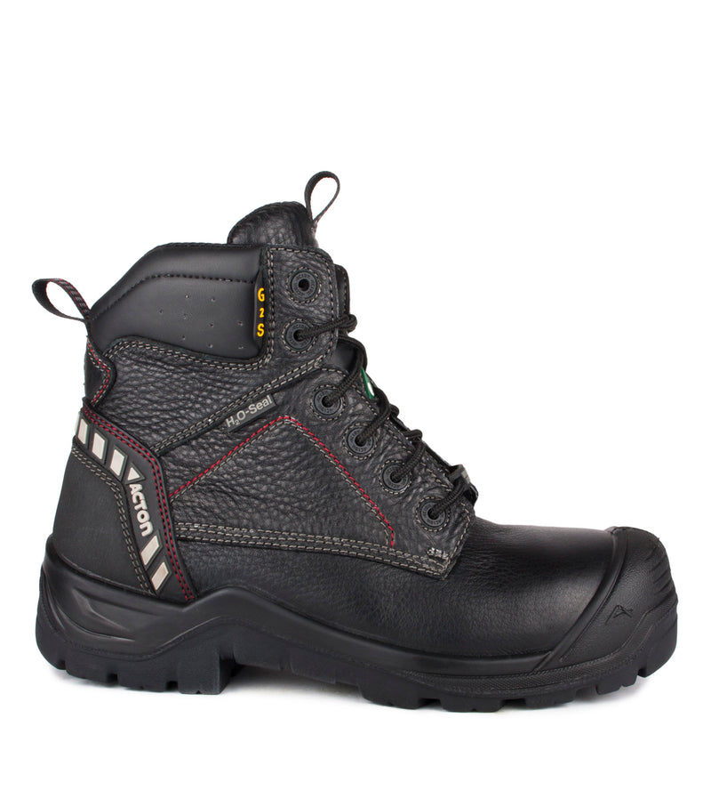 G2S, Black | 6" Leather Work Boots | 4Grip Slip Resisting Outsole