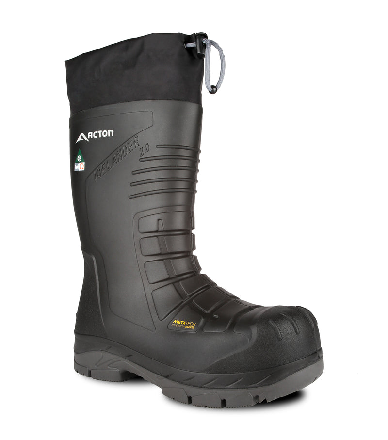 Icelander 2.0, Black | Winter Waterproof Work Boots with Felt Liner