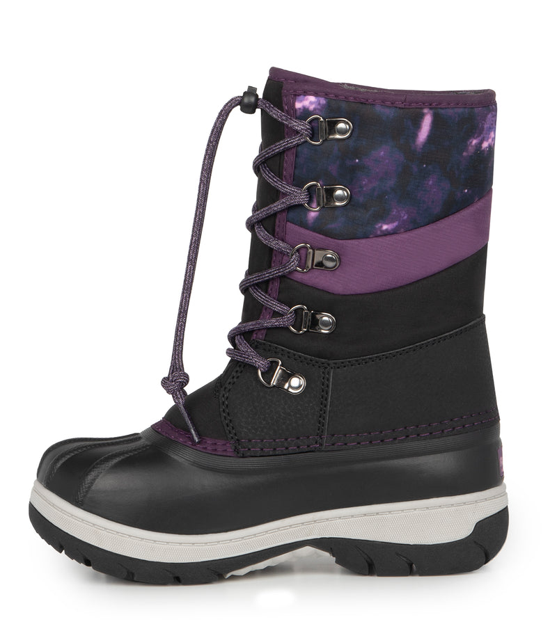 Gummy, Black & Purple | Kids Winter Boots with Removable Felt