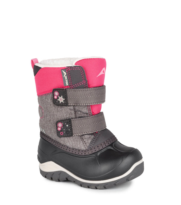 Kiddy, Pink & Grey | Baby Winter Boots with Removable Felt
