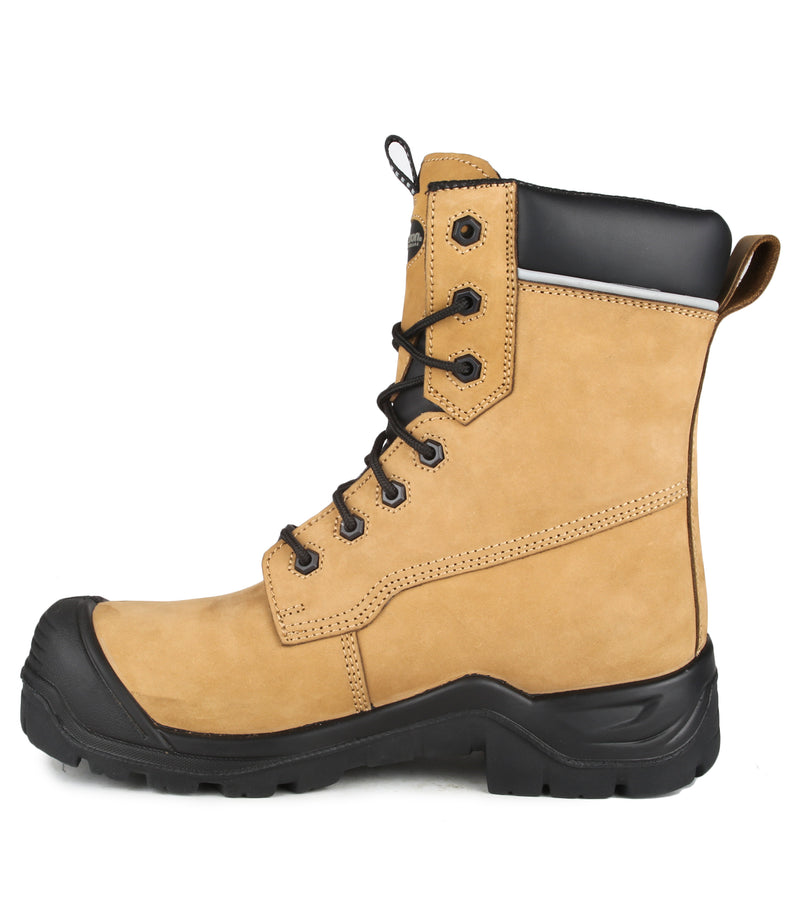 G2M,Tan | Bottes de travail 8" en nubuck | Semelle antidérapante 4Grip