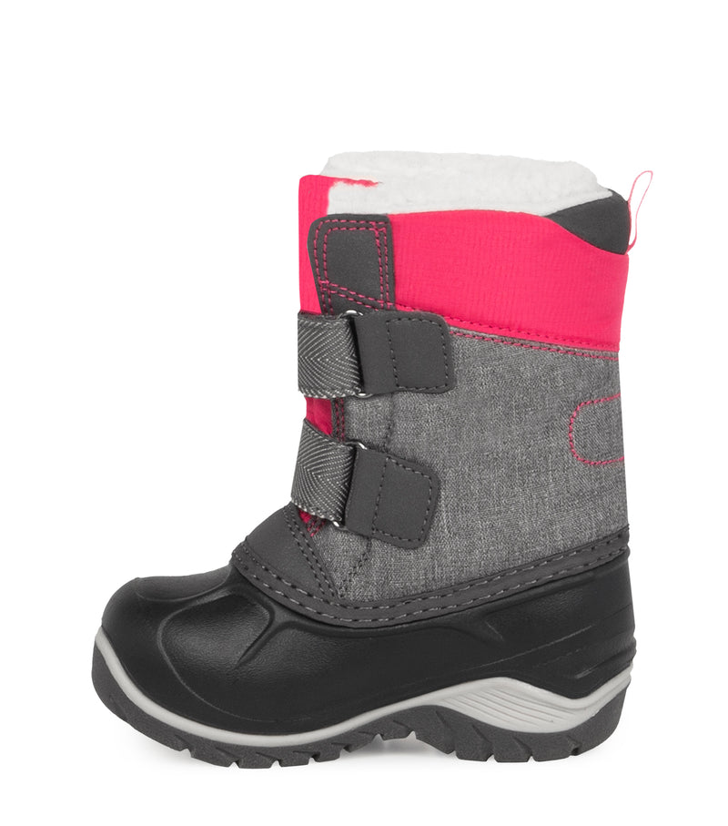 Kiddy, Pink and grey | Kids Winter Boots with Removable Felt