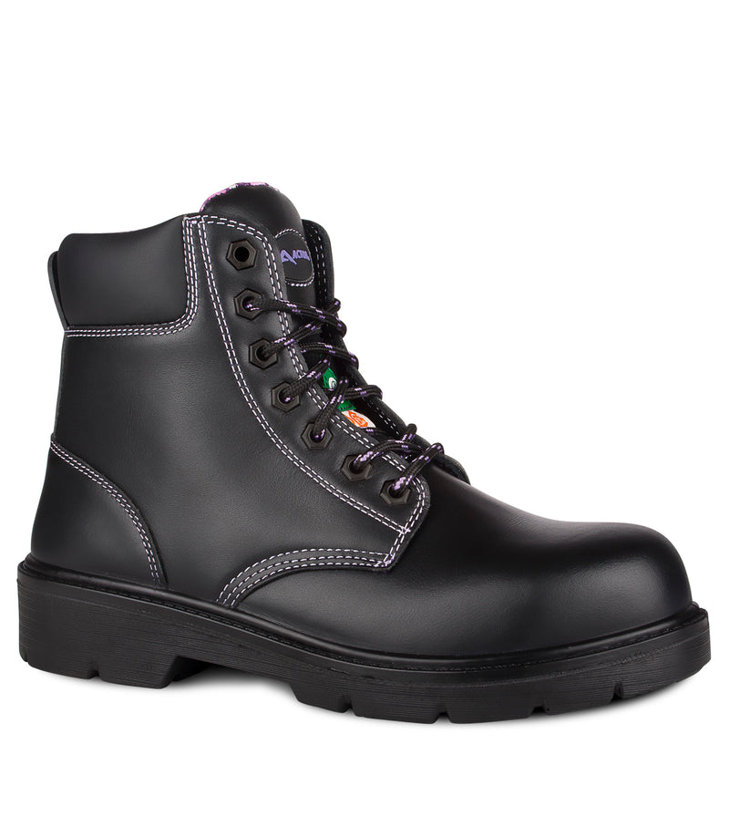 Prolady, Noir | Bottes de travail 5'' en cuir pour femmes