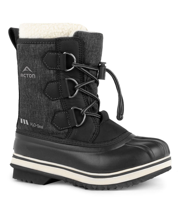 Tom, Black | Kids Winter Boots with Removable Felt