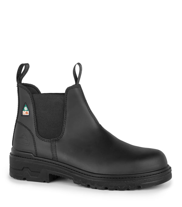 Profile, Black | 6" Slip On Leather Work Boots 