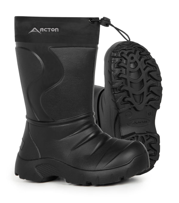 Slushy, Black | Kids EVA Insulated Rain boot with removable felt