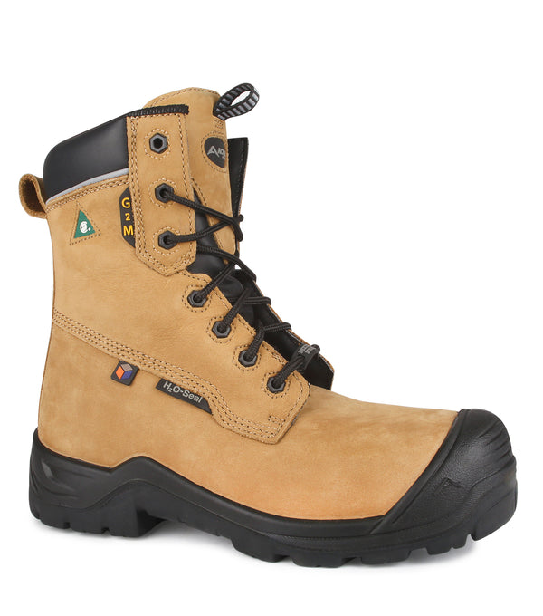 G2M, Tan | 8" Nubuck Work Boots | 4Grip Slip Resisting Outsole
