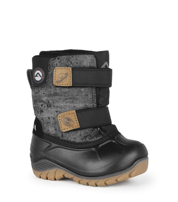 Funky, Noir et gris | Bottes d'hiver pour enfants avec feutre amovible