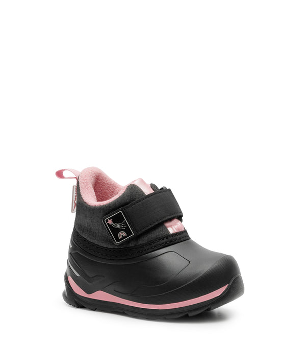 Duckies, Noir et rose  | Bottes enfant mi-saison imperméables
