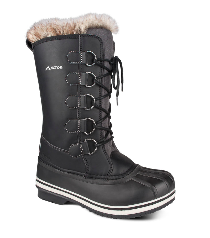 Corinne, Noir Bottes d'hiver 12'' pour femme Feutre amovible