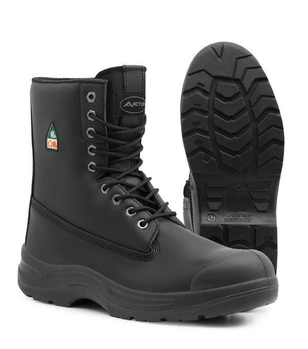 Protect8, Black | 8'' Leather Work Boots 