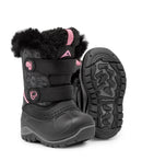 Frosty, Black and Pink | Kids Winter Boots with Removable Felt