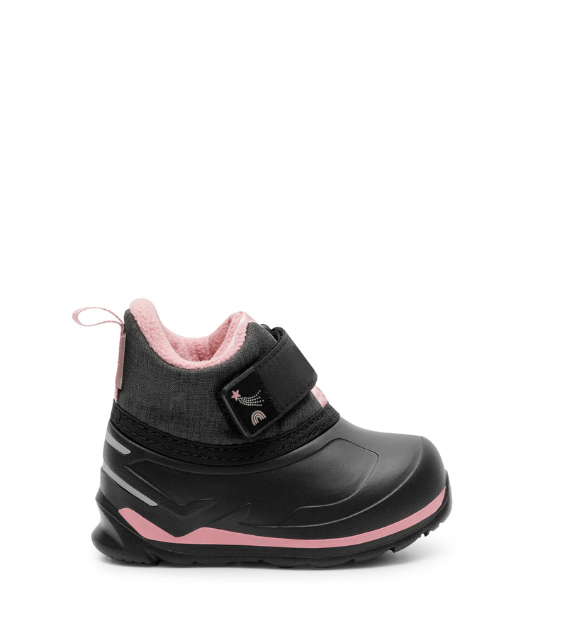 Duckies, Noir et rose  | Bottes enfant mi-saison imperméables