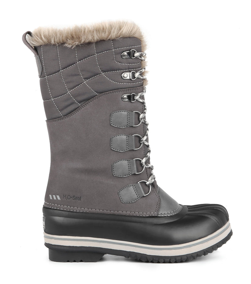 Emma, Grey | 12'' Women's Winter Boots | Removable Felt Emma, Grey | 12'' Women's Winter Boots | Removable Felt