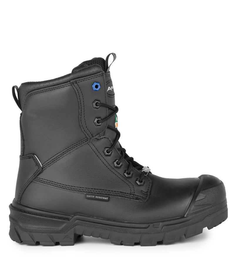 G3M, Black | 8" Leather Work Boots | 4Grip Slip Resisting Outsole