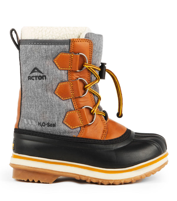 Tom, Gris et Tan | Bottes d'hiver pour enfants avec feutre amovible