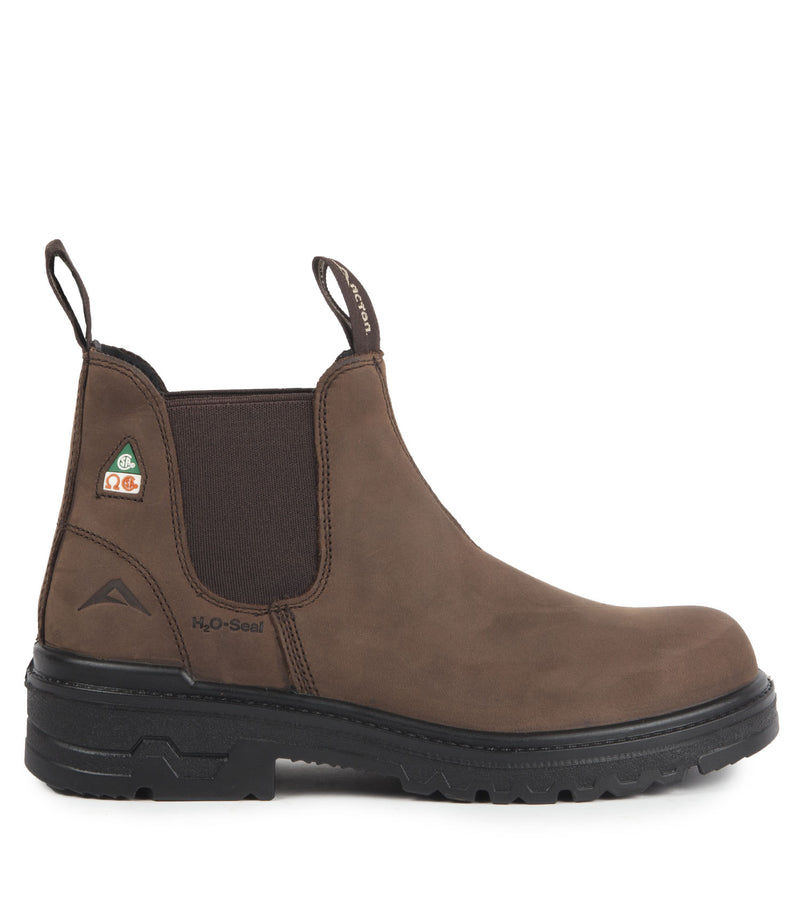 Profile, Brown | 6" Slip On Leather Work Boots 