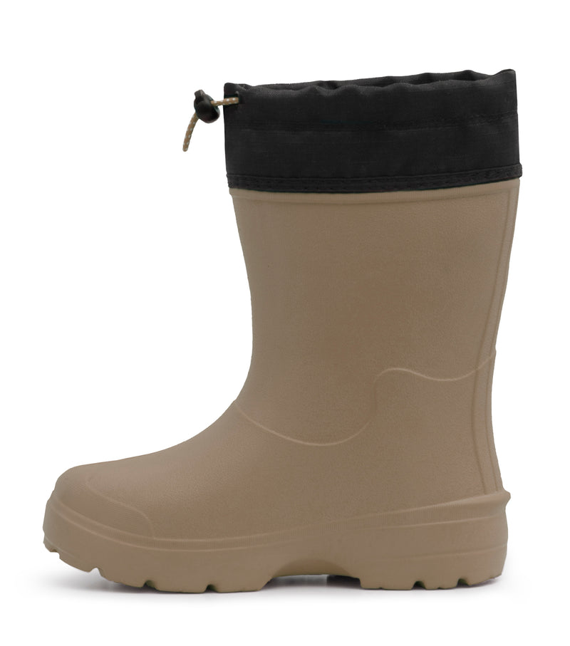 Squishy, Taupe | EVA Kids Rain Boot, Insulated Removable Liner
