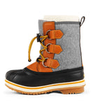 Tom, Grey & Tan | Kids Winter Boots with Removable Felt
