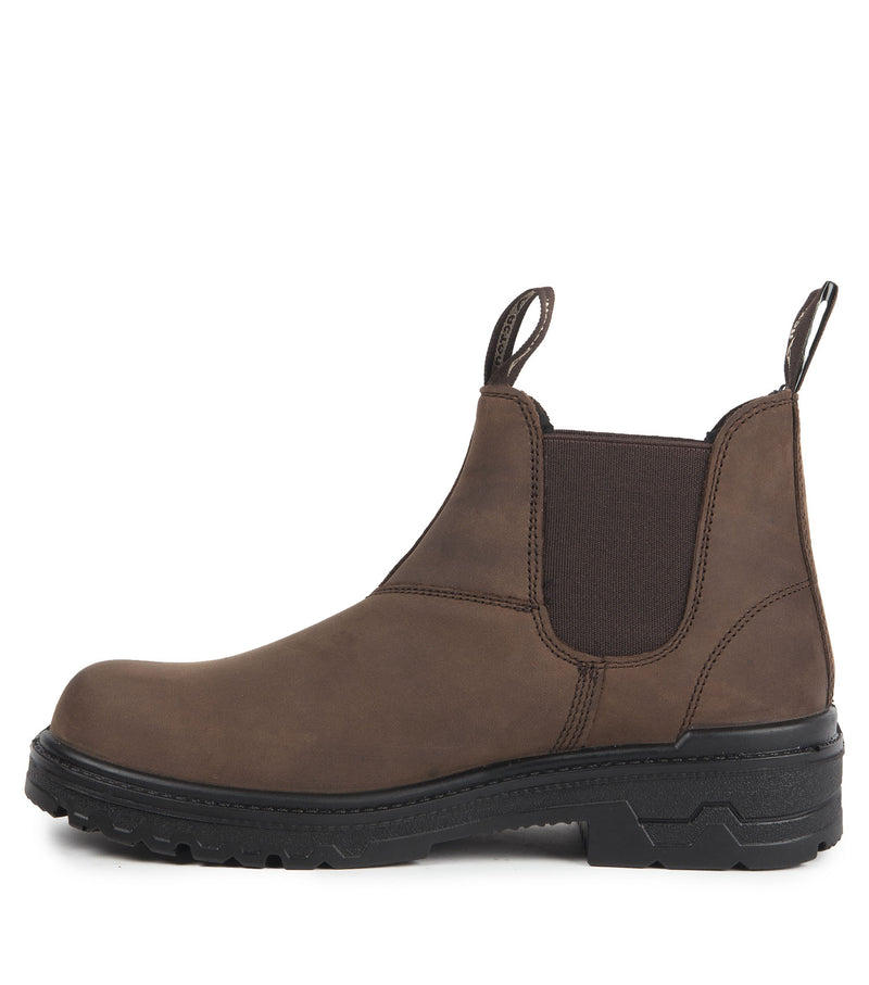 Profile, Brown | 6" Slip On Leather Work Boots 