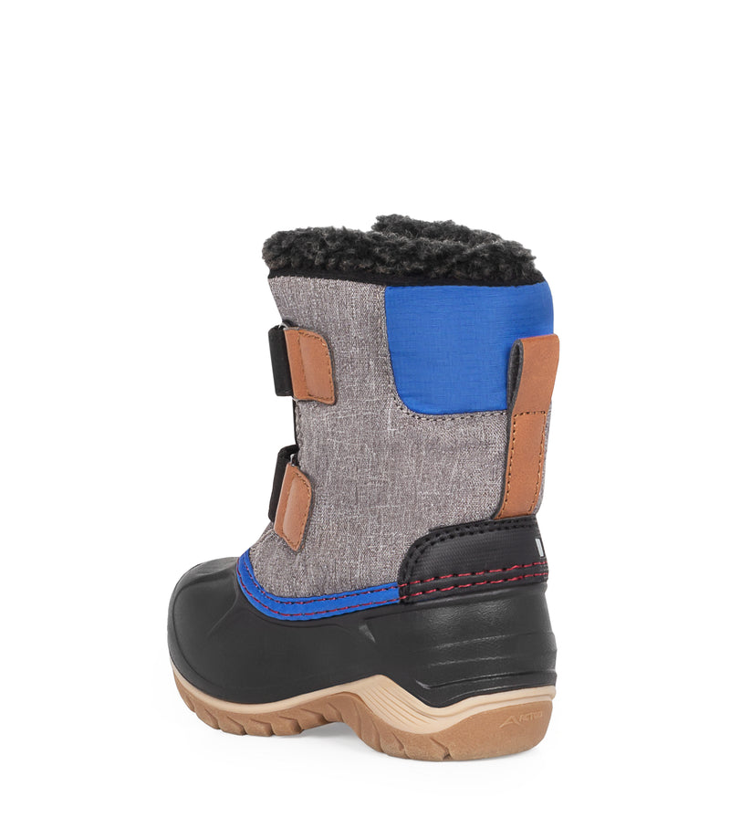 Funky, Grey & Blue | Baby Winter Boots with Removable Felt