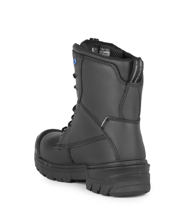 G3M, Black | 8" Leather Work Boots | 4Grip Slip Resisting Outsole