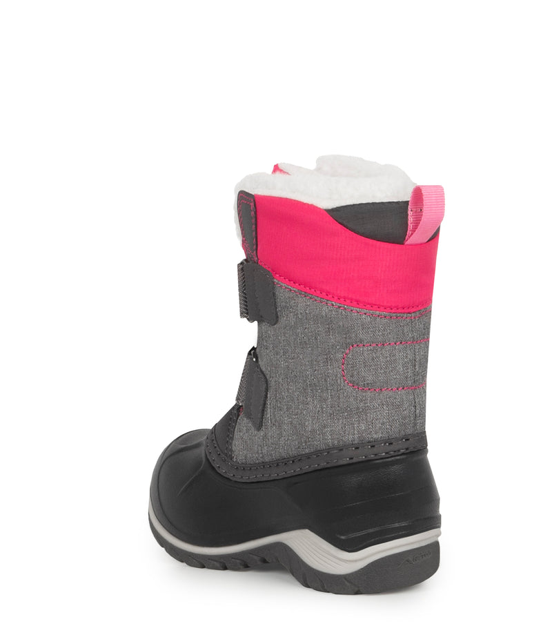 Kiddy, Pink & Grey | Baby Winter Boots with Removable Felt
