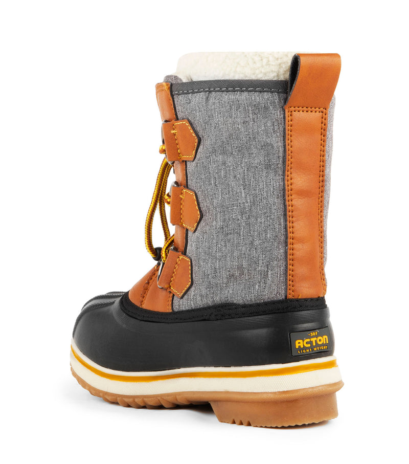 Tom, Gris et Tan | Bottes d'hiver pour enfants avec feutre amovible