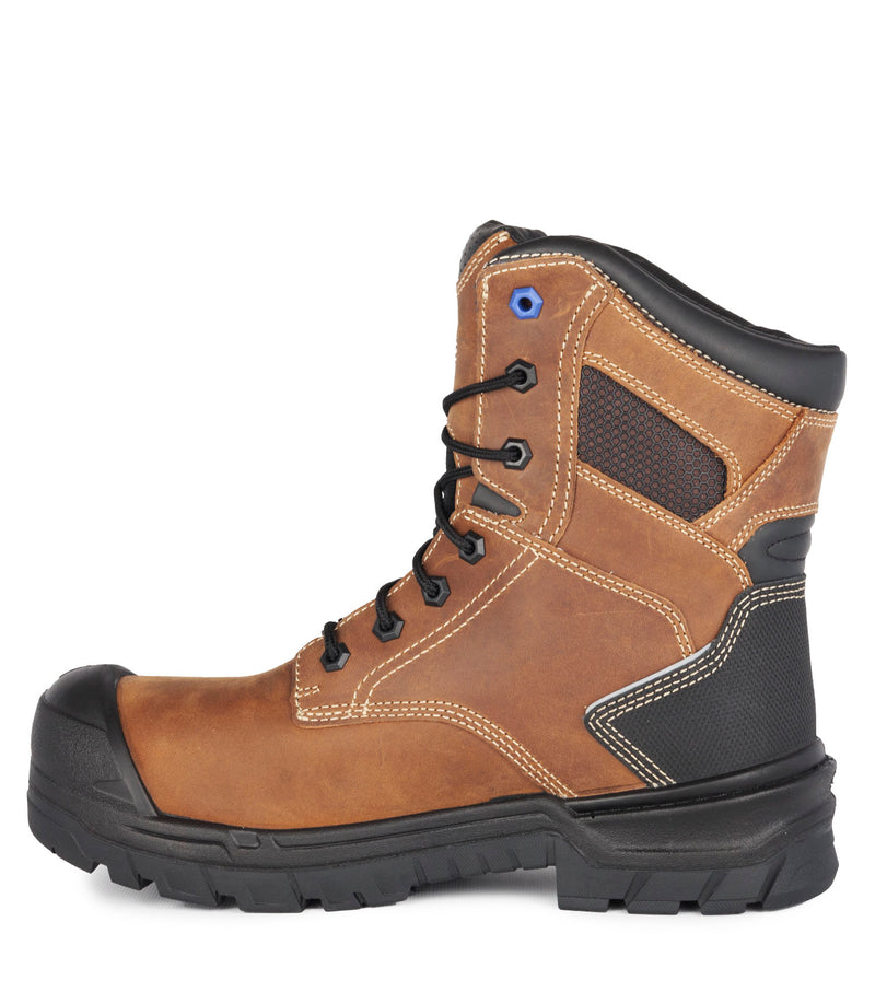 G3U, Brown | 8" Leather Work Boots with Waterproof Membrane