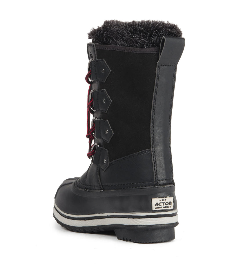 Cortina, Black | Kids winter boots with removable felt