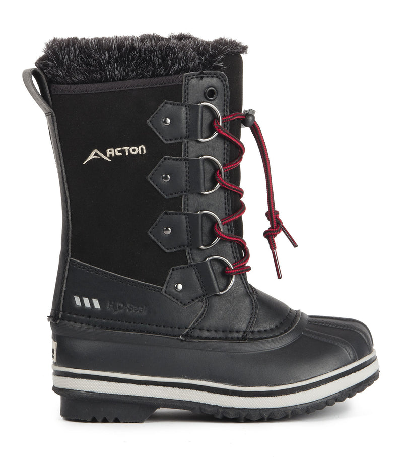Cortina, Black | Kids winter boots with removable felt